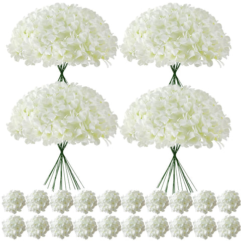 Cherica front view of hydrangea bundle showing full white blooms and packaging benefit