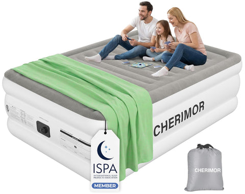 CHERIMOR front view of inflated queen mattress showing stable support