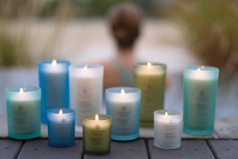 Chesapeake Bay Candle close-up of wax and wick highlighting clean soy blend burn benefit
