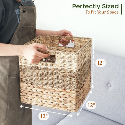 CHI AN HOME baskets folded flat demonstrating space-saving convenience