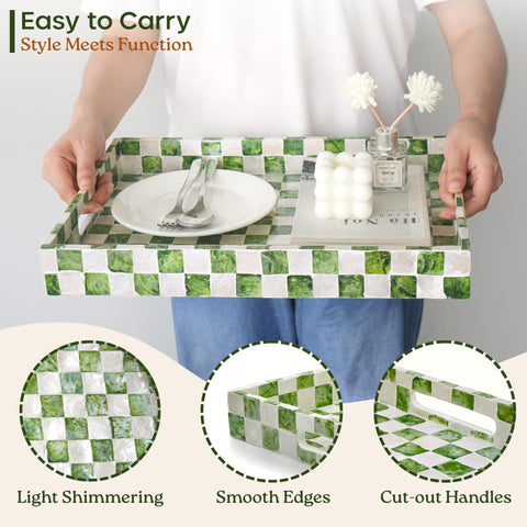 Chi An Home tray holding dinner plates illustrating fitting 11-inch plates and serving convenience