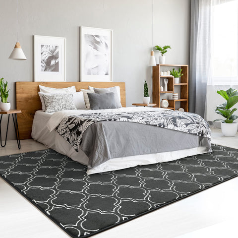 Chicrug beside bed showing scale and added warmth for bedroom comfort
