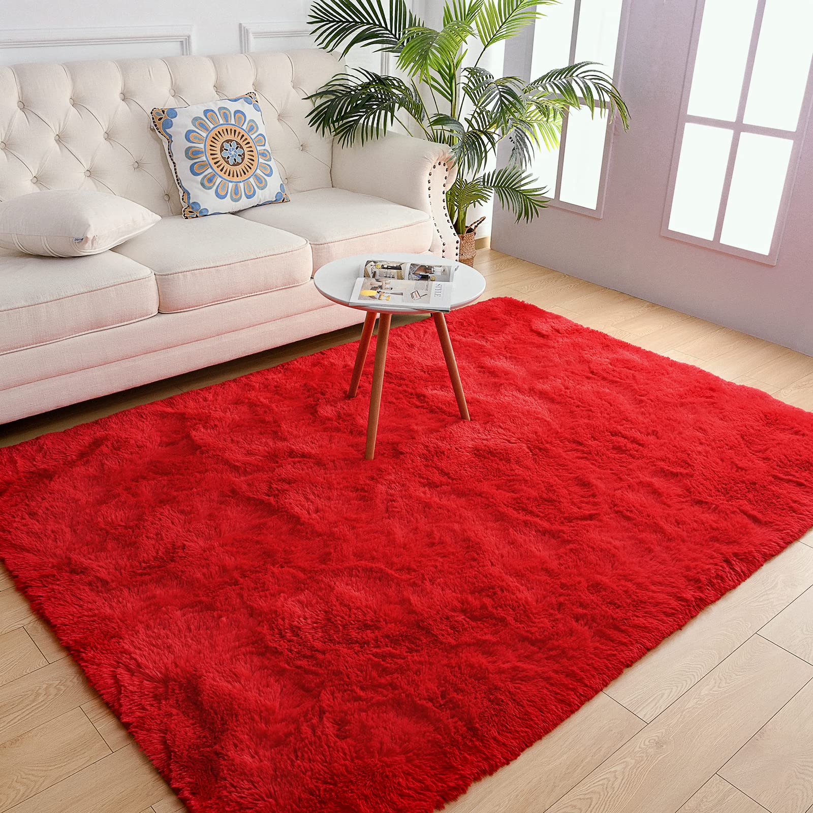 Chicrug front view elegant 4x6 plush rug adds warmth