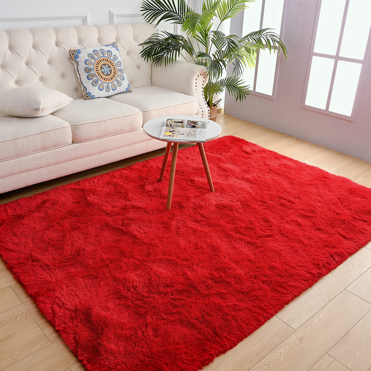 Chicrug front view elegant 4x6 plush rug adds warmth
