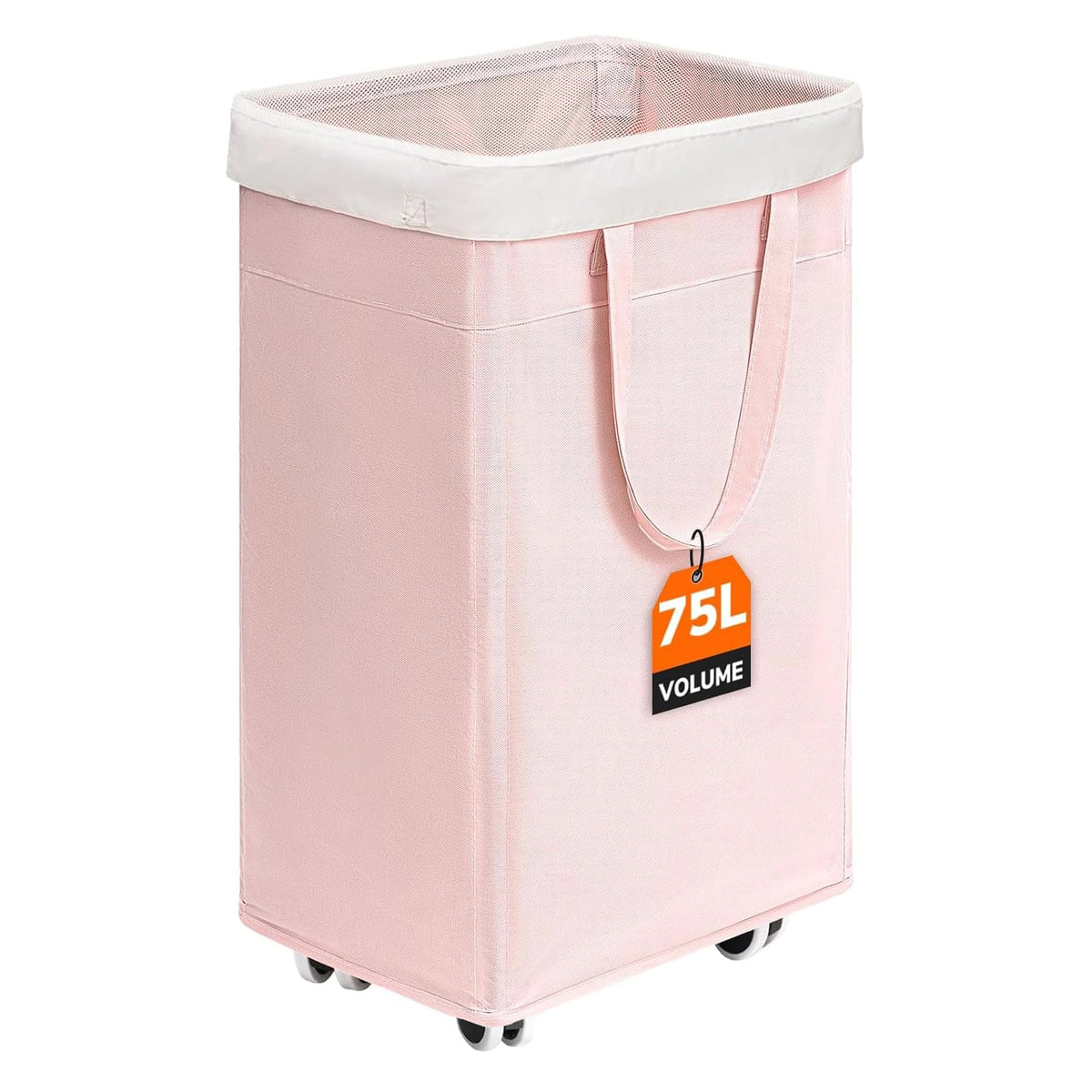 CHICVITA front view of pink rolling basket showing capacity and design