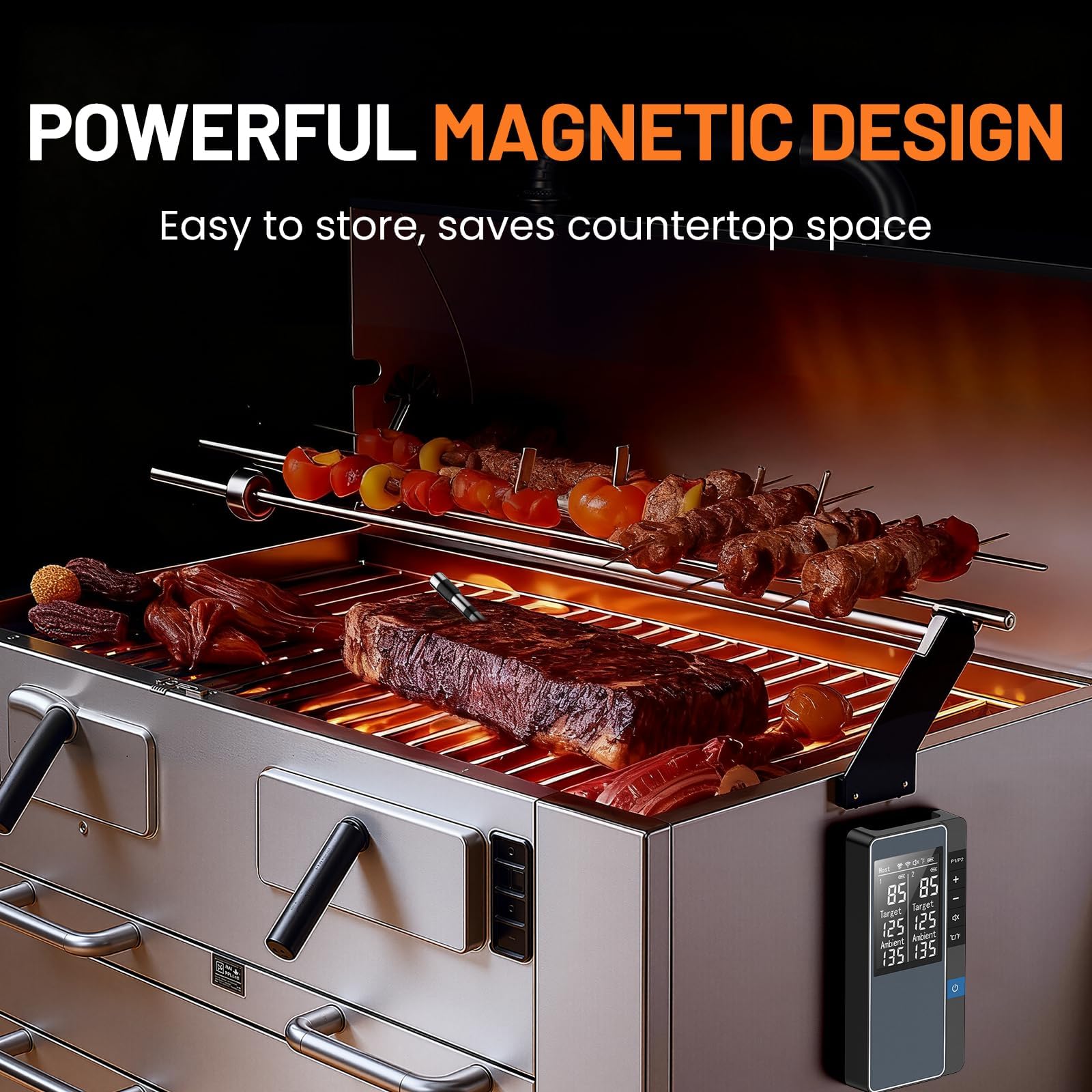Chihod device on stand on countertop showing compact space-saving convenience