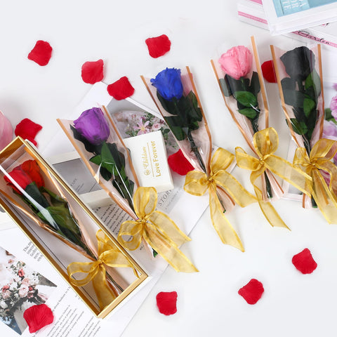 Childom opened box showing preserved rose detail and careful artisan arrangement