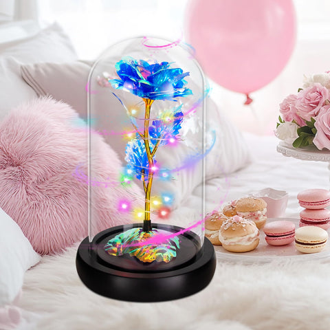 Childom rose glowing with multicolor LEDs creating romantic mood