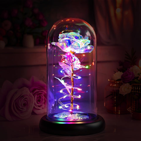 Childom close-up of rainbow rose petals highlighting vivid color and decorative detail