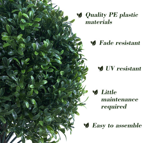 Chillchard row of installed topiary balls creating low-maintenance hedge effect