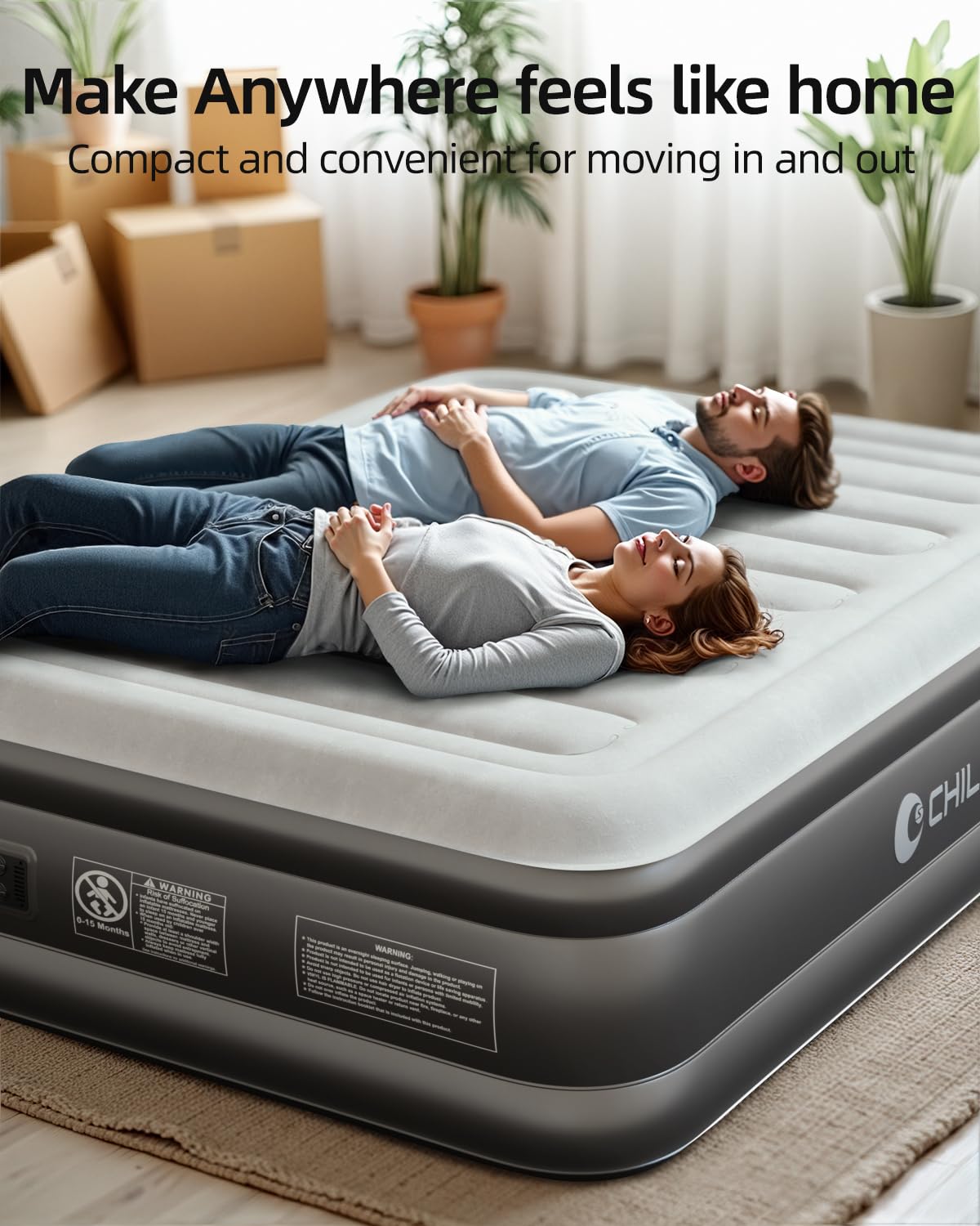CHILLSUN mattress folding into compact bag for easy storage and travel
