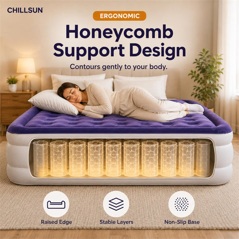 CHILLSUN flocked top texture demonstrating comfort and waterproofing