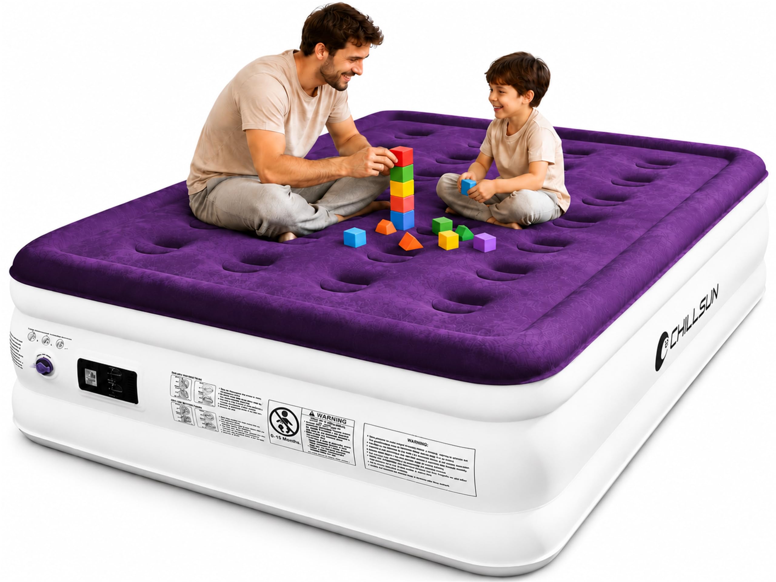 CHILLSUN full mattress front view showing raised height and firm support