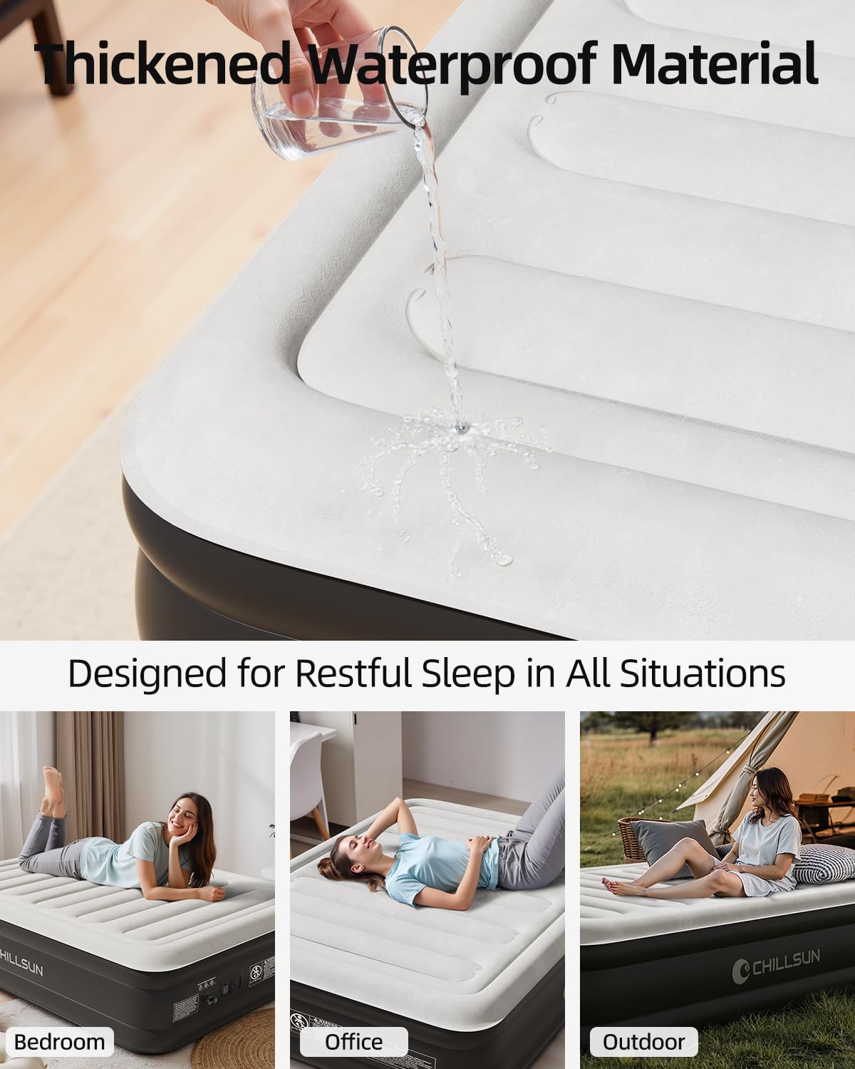 CHILLSUN mattress in bedroom lifestyle demonstrating guest-ready comfort