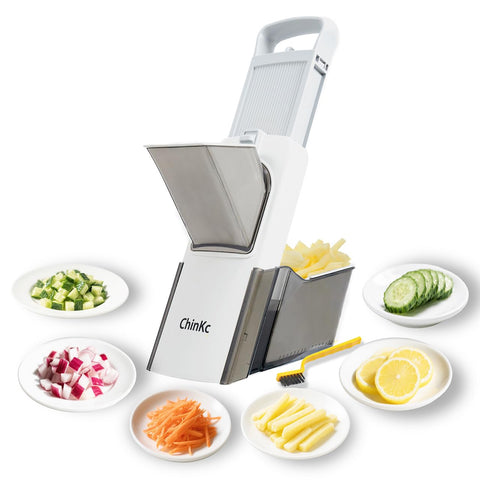ChinKc front view showing compact slicer and organized layout for easy prep