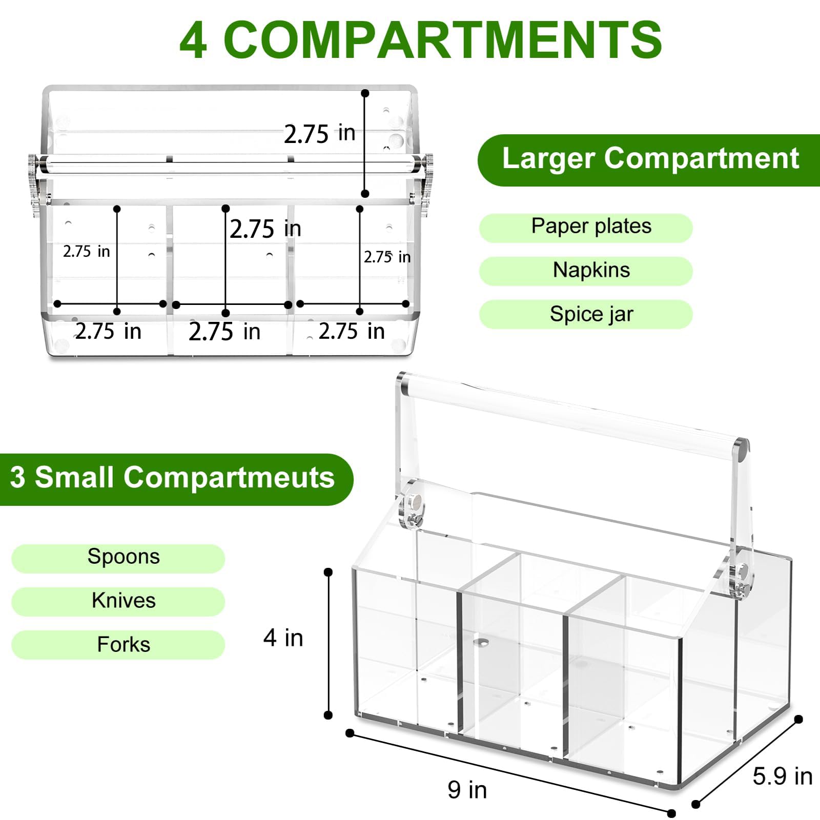Chivalral top view of four compartments demonstrating organized storage and quick access benefit