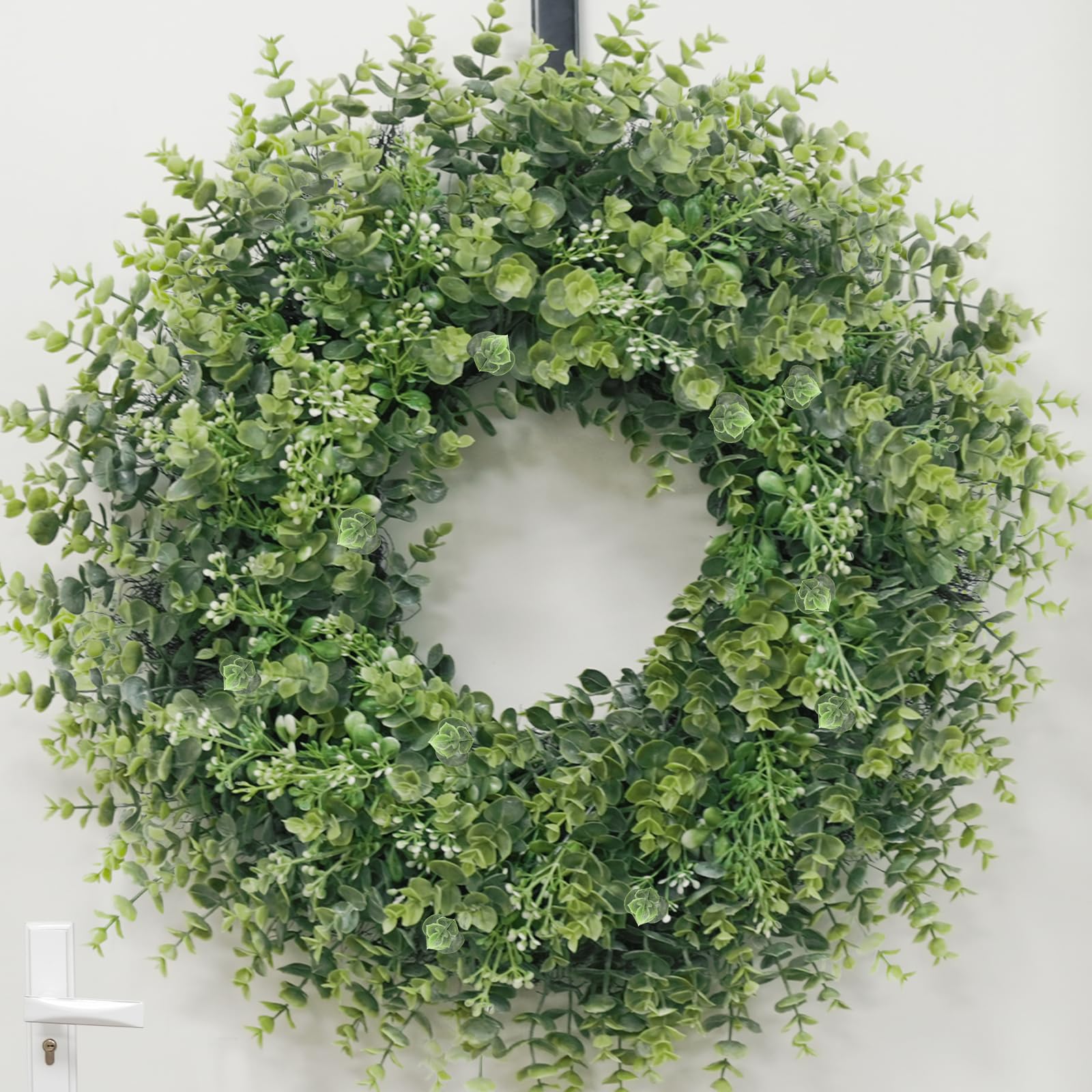 Chiyinbao wreath hung on porch delivering weatherproof decorative benefit
