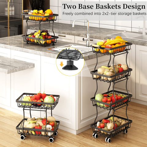 CHLORYARD rolling cart in a narrow kitchen nook demonstrating easy mobility and space savings