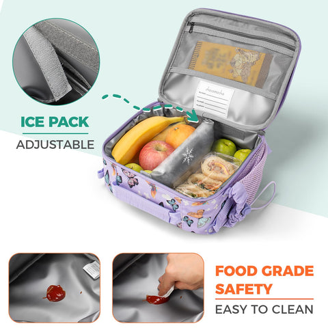 Choco Mocha with ice packs inserted to help keep food cool during school