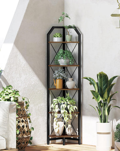 CHOEZON corner shelf staged in a living room demonstrating display and organization benefits