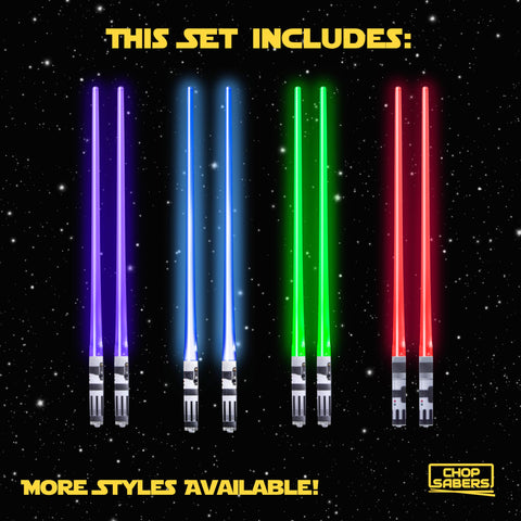 ChopSabers pair picking up sushi showing fun dining enhancement
