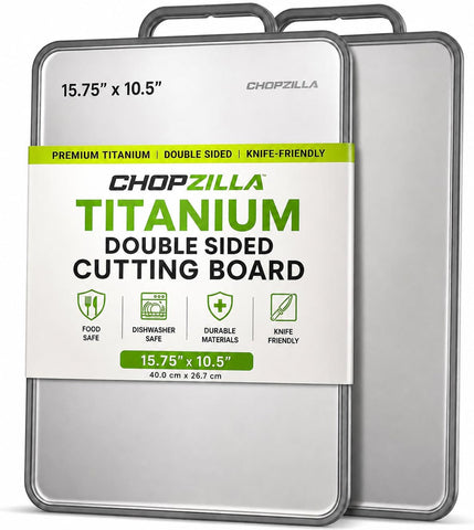 CHOPZILLA front view showing dual-sided board and sleek finish, adds modern kitchen style