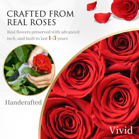 CHOSIAROSE open box showing inner tray and rose arrangement for secure delivery and immediate display