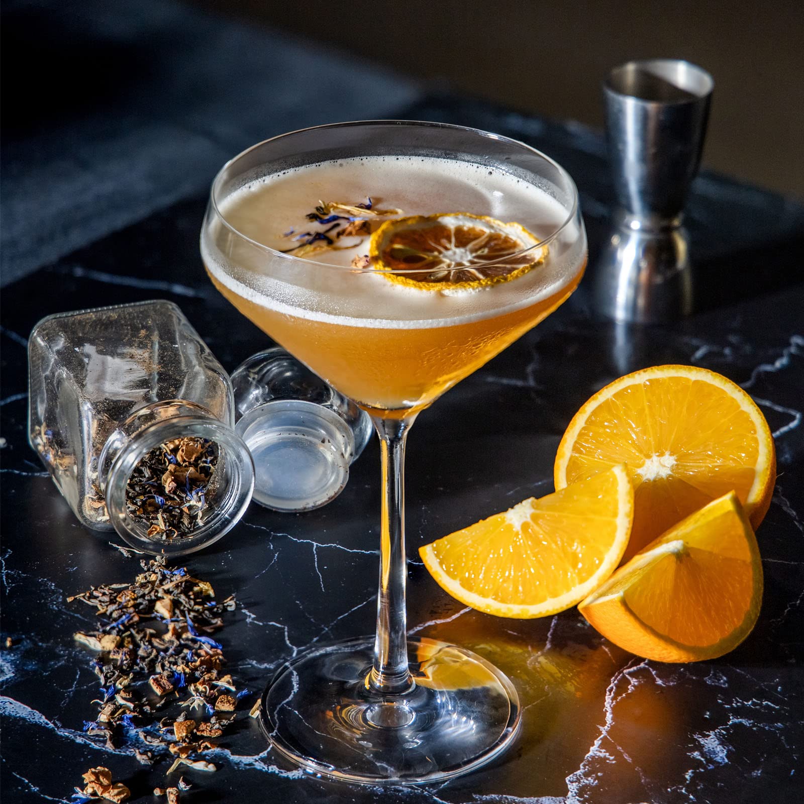 Chouggo in-use cocktail pour displaying clarity and garnish visibility