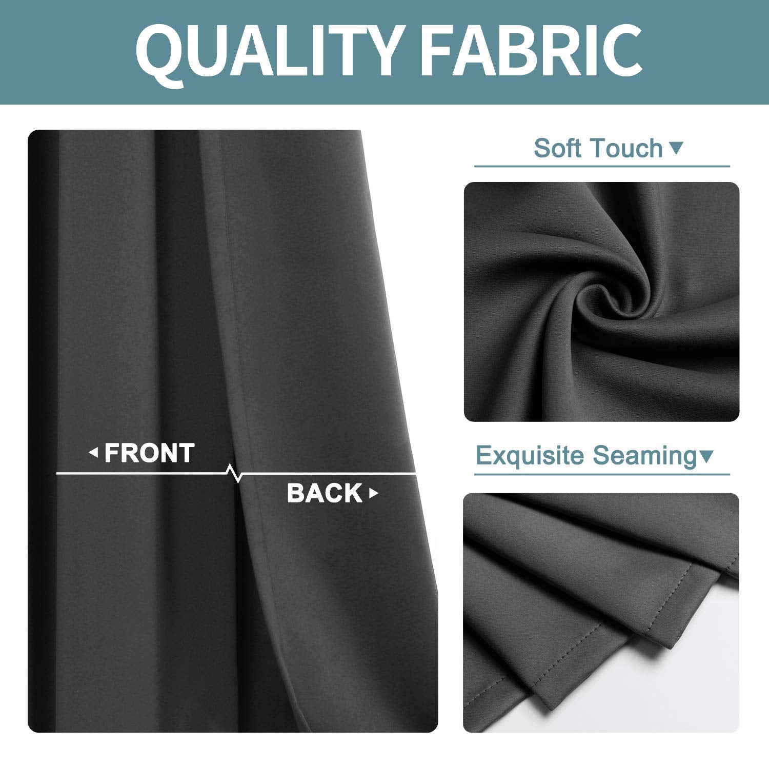 ChrisDowa fabric texture detail showing thick soft weave that reduces light and noise