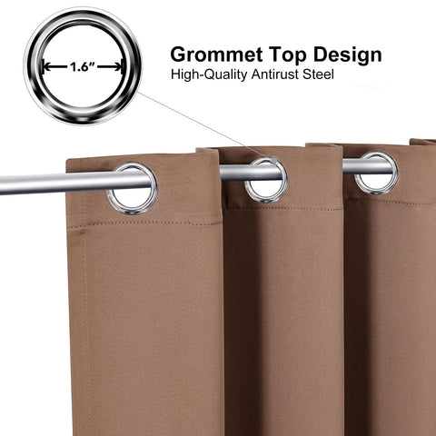 ChrisDowa grommet-top close-up showing silver rings and smooth rod sliding