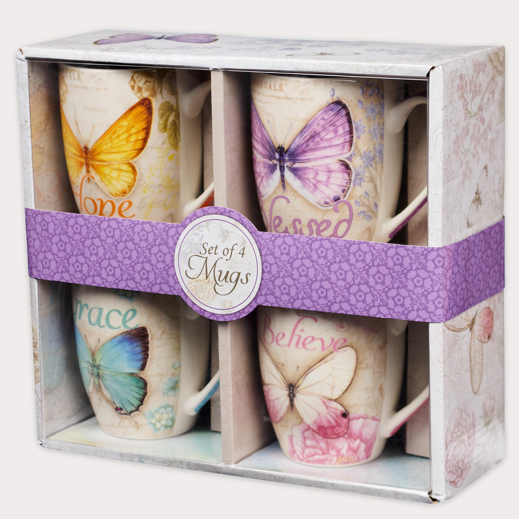 Christian Art Gifts mugs styled on a breakfast table adding cheerful, faith-based decor