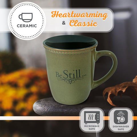 Christian Art Gifts mugs styled at breakfast table for inspirational morning moments