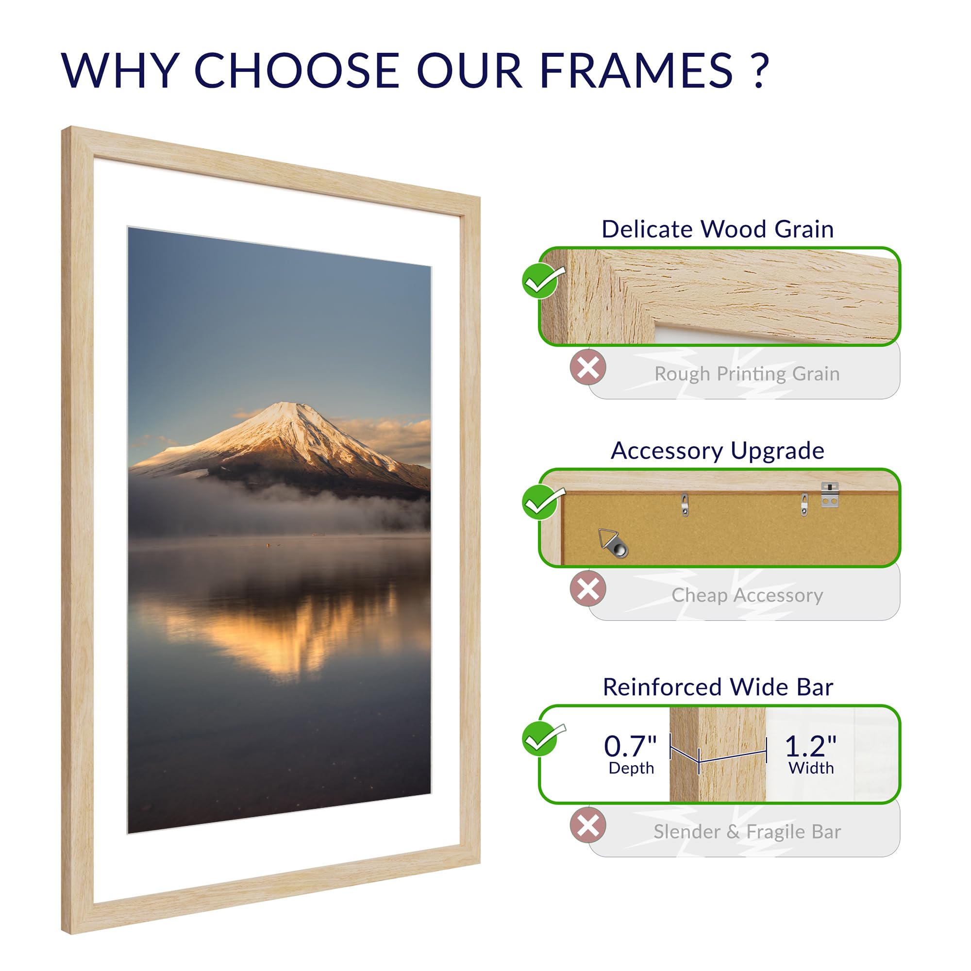 Chrspk frame with 20x30 mat insert showing centered photo benefit