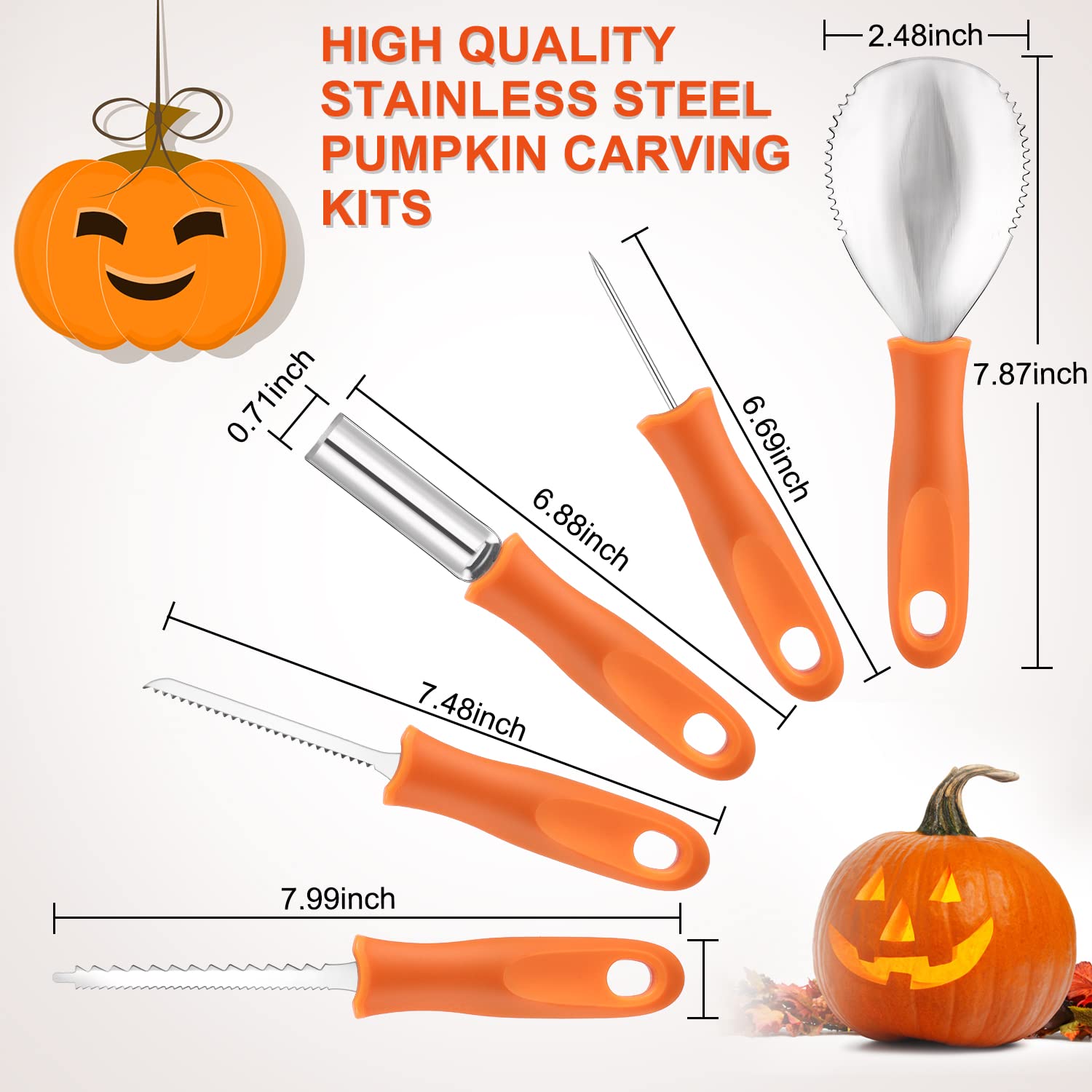 CHRYZTAL scooper and saw carving a pumpkin demonstrating efficient pulp removal benefit