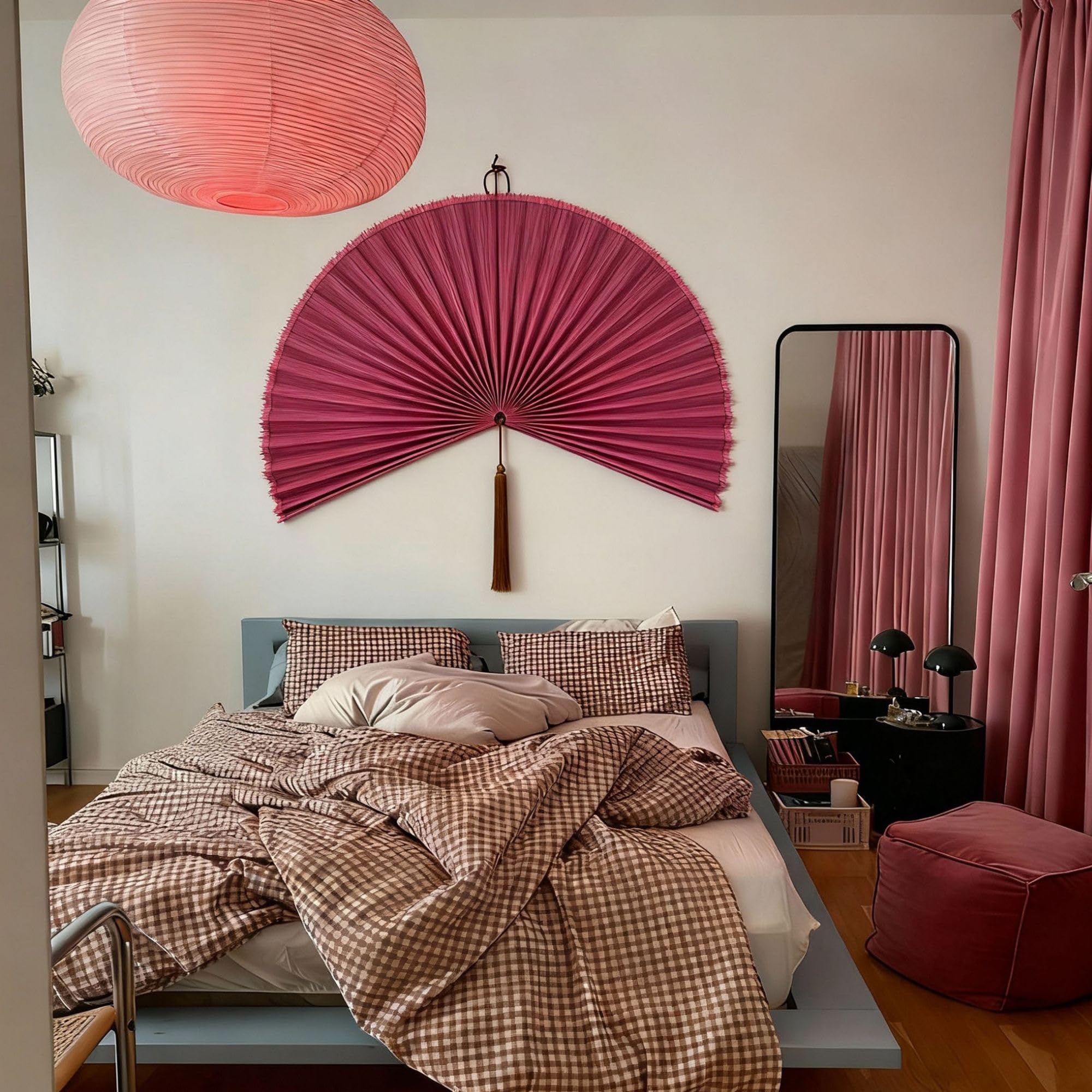ChumDecor next to sofa to demonstrate 48 inch scale and room impact