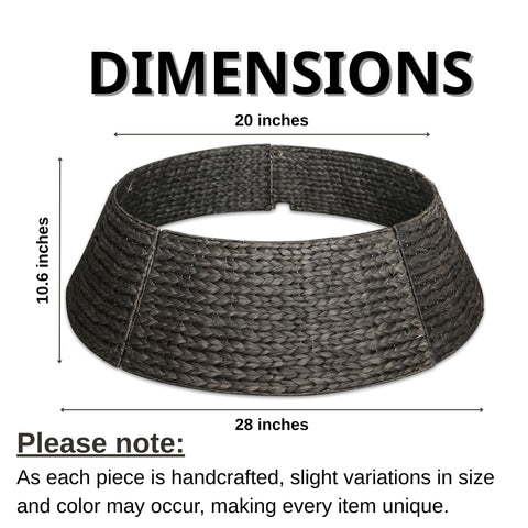 ChumDecor collar around artificial tree hides stand neatly and improves presentation