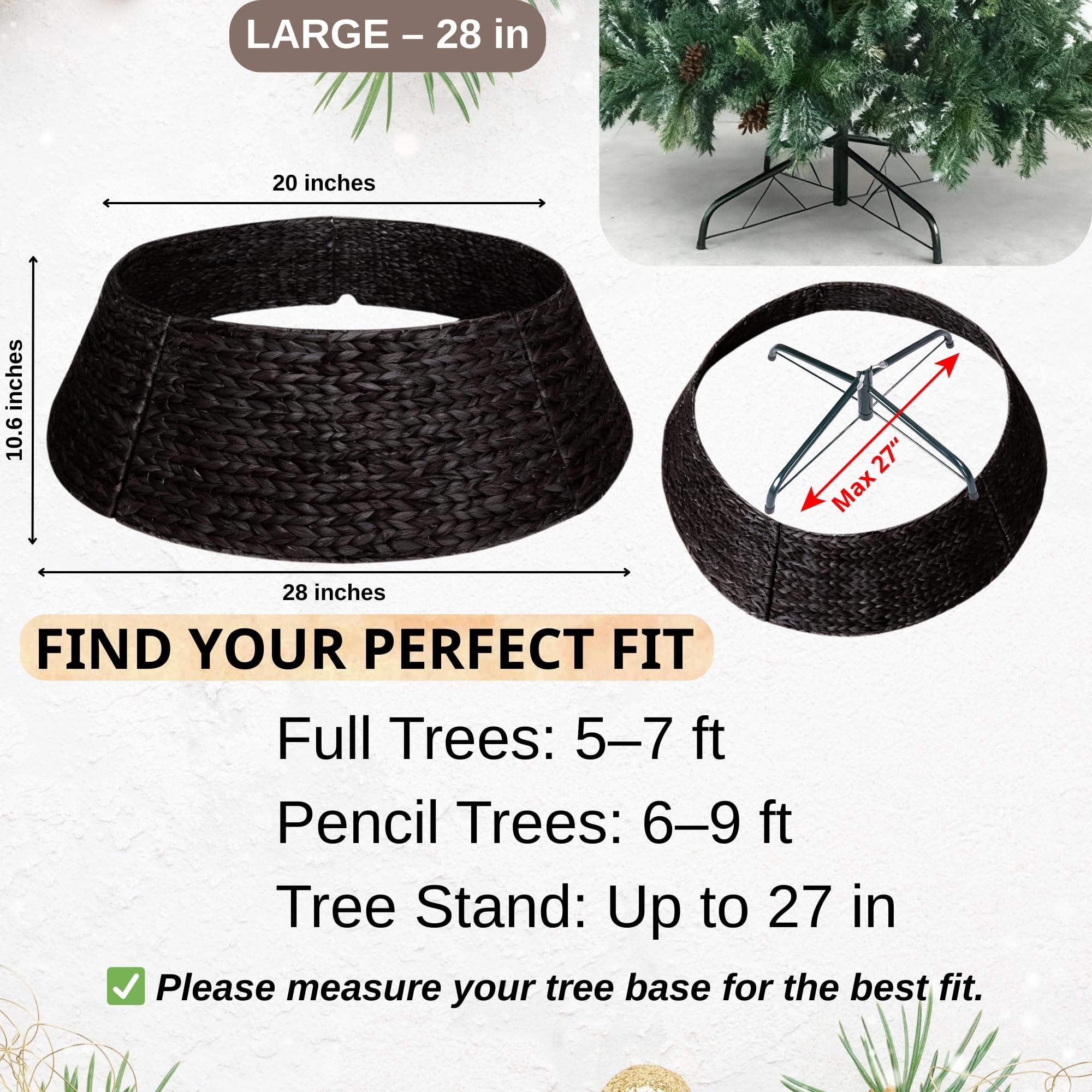 ChumDecor collar enclosing a real tree stand while allowing easy watering access