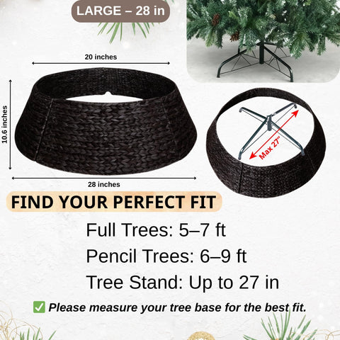 ChumDecor collar enclosing a real tree stand while allowing easy watering access