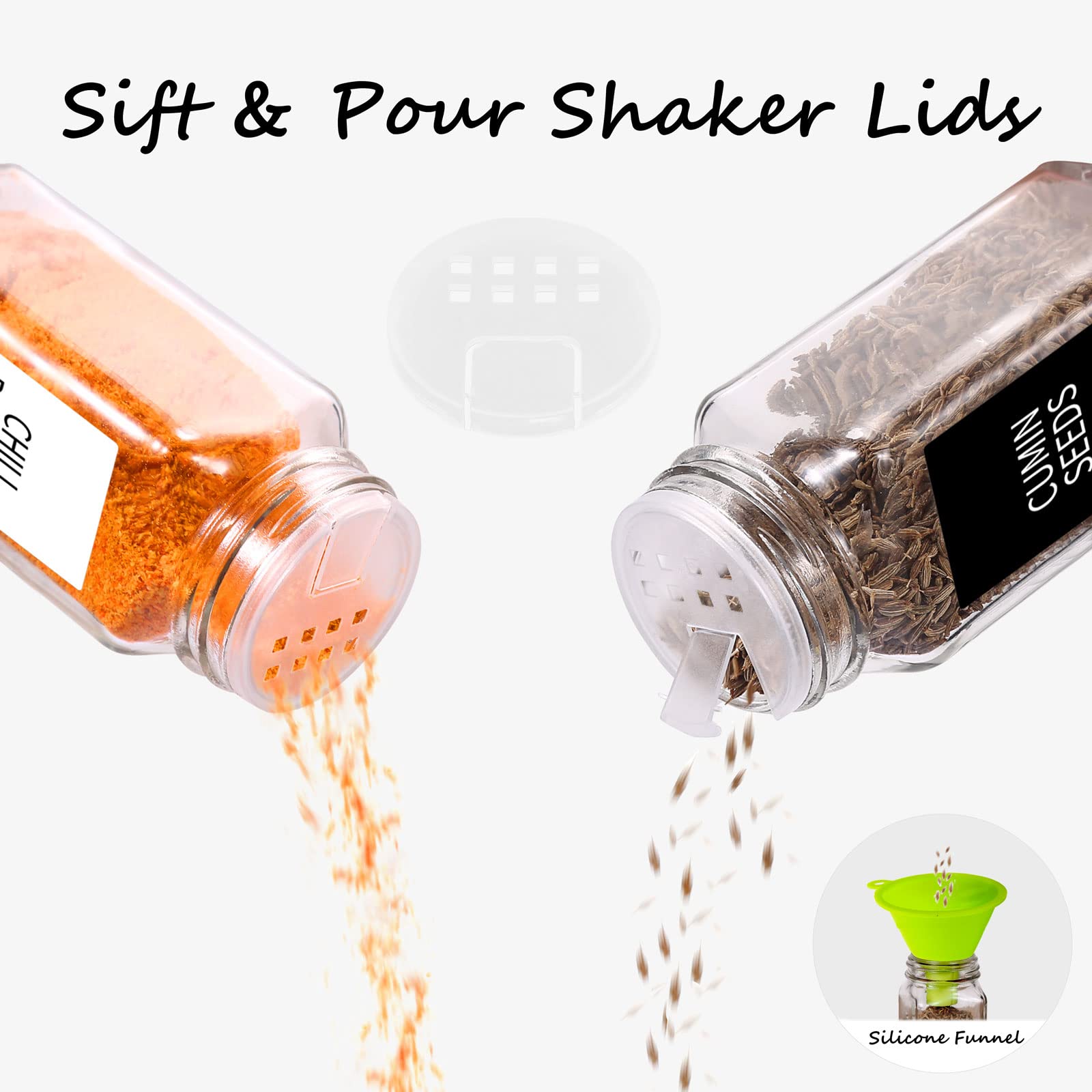 Churboro jars displayed on kitchen shelf creating tidy, easy-to-find spices