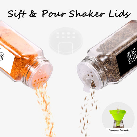 Churboro jars displayed on kitchen shelf creating tidy, easy-to-find spices