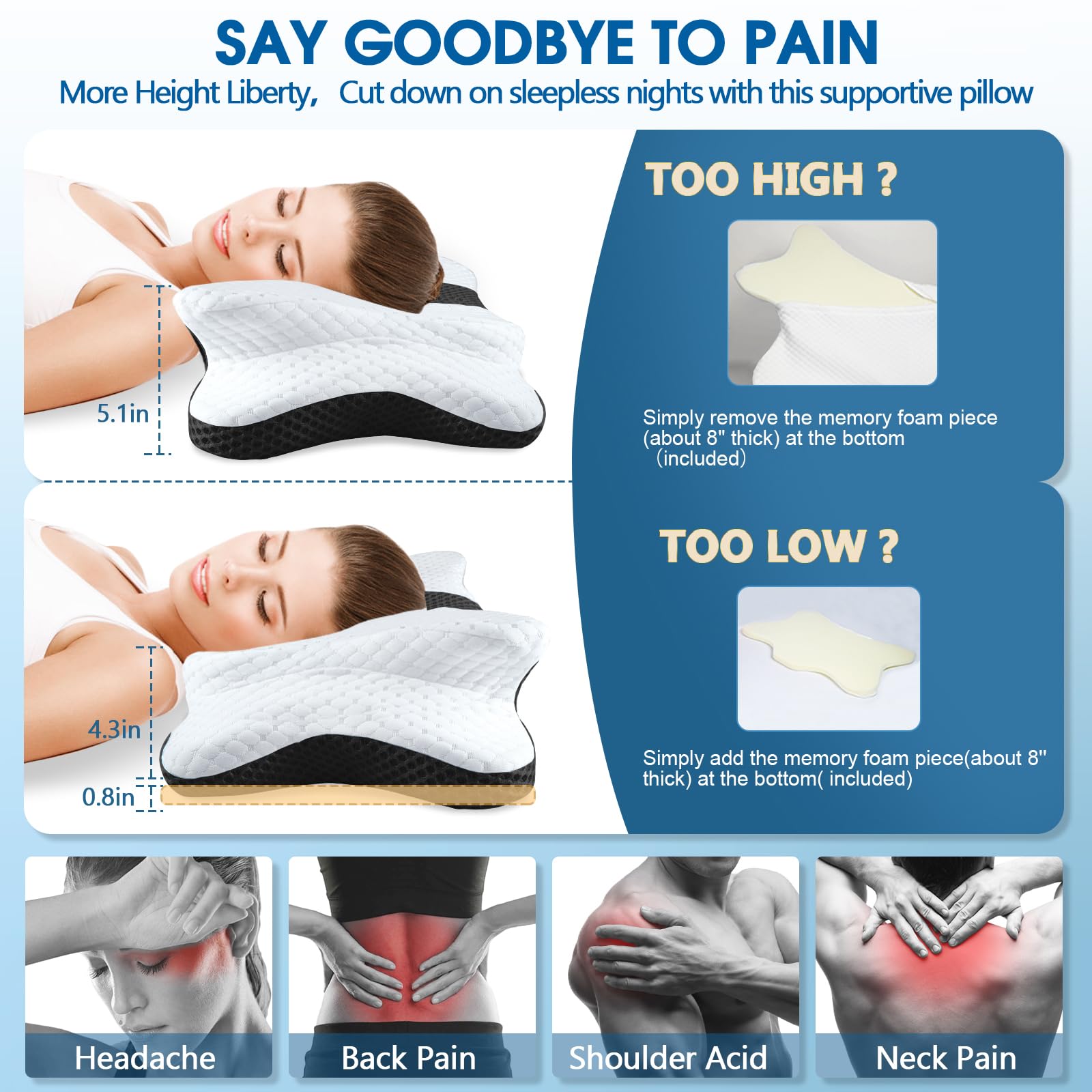 CHxxy removable foam insert displayed for customizable height and fit
