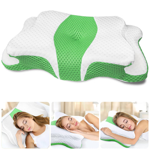 CHxxy front view of cervical pillow showing ergonomic contour and support