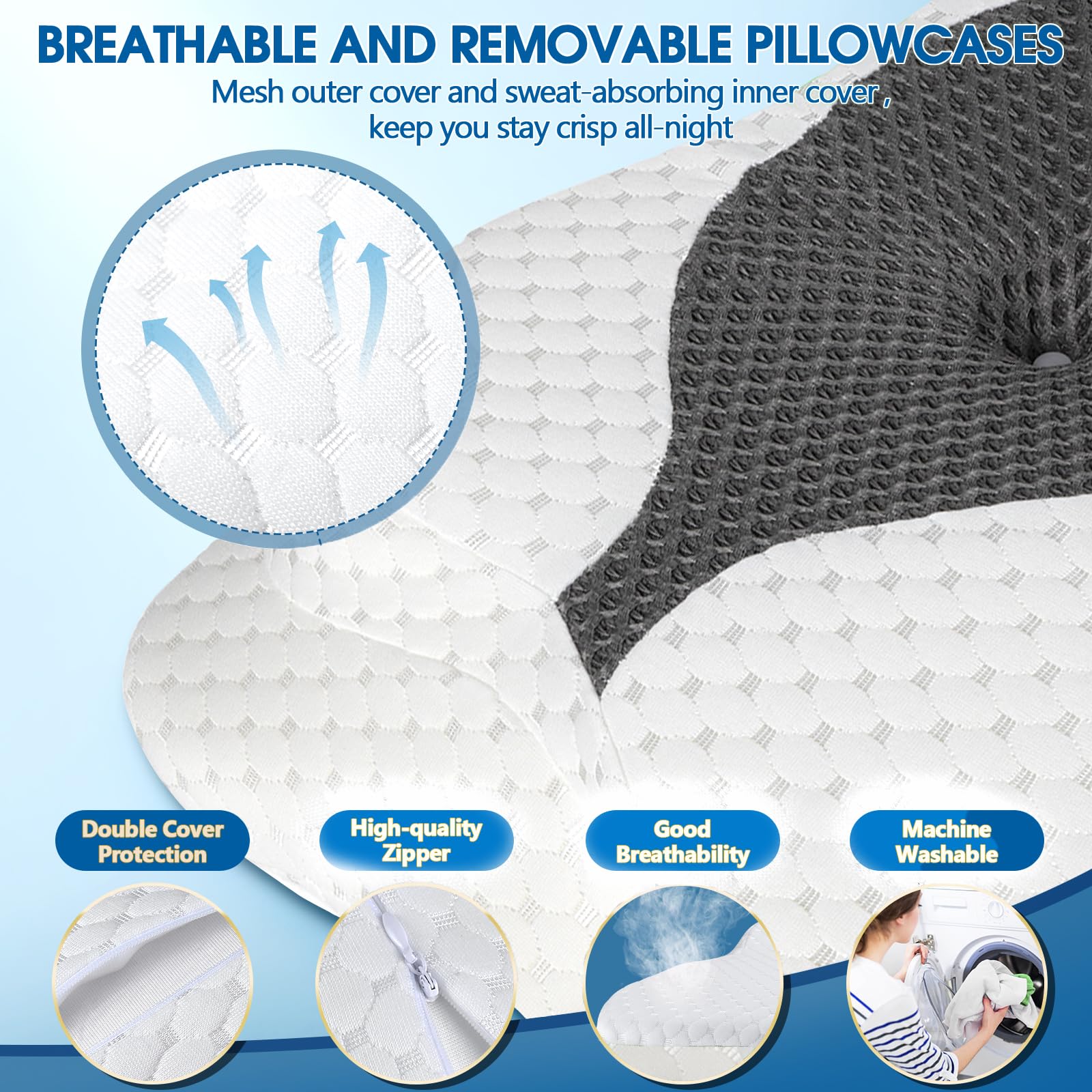CHxxy pillows arranged on bed conveying comfort and restful sleep benefit