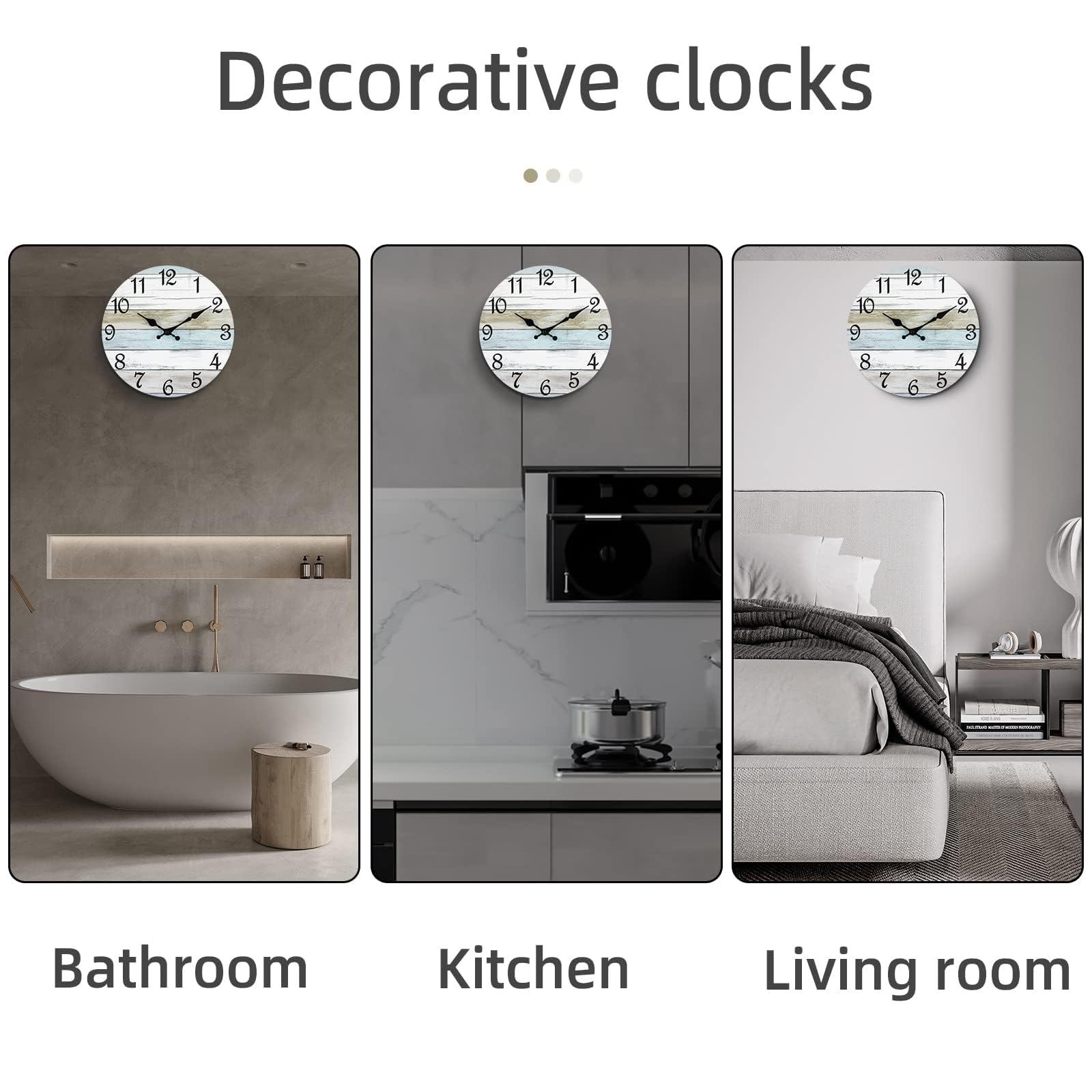 CHYLIN clock beside ruler showing 12-inch scale and sizing clarity benefit