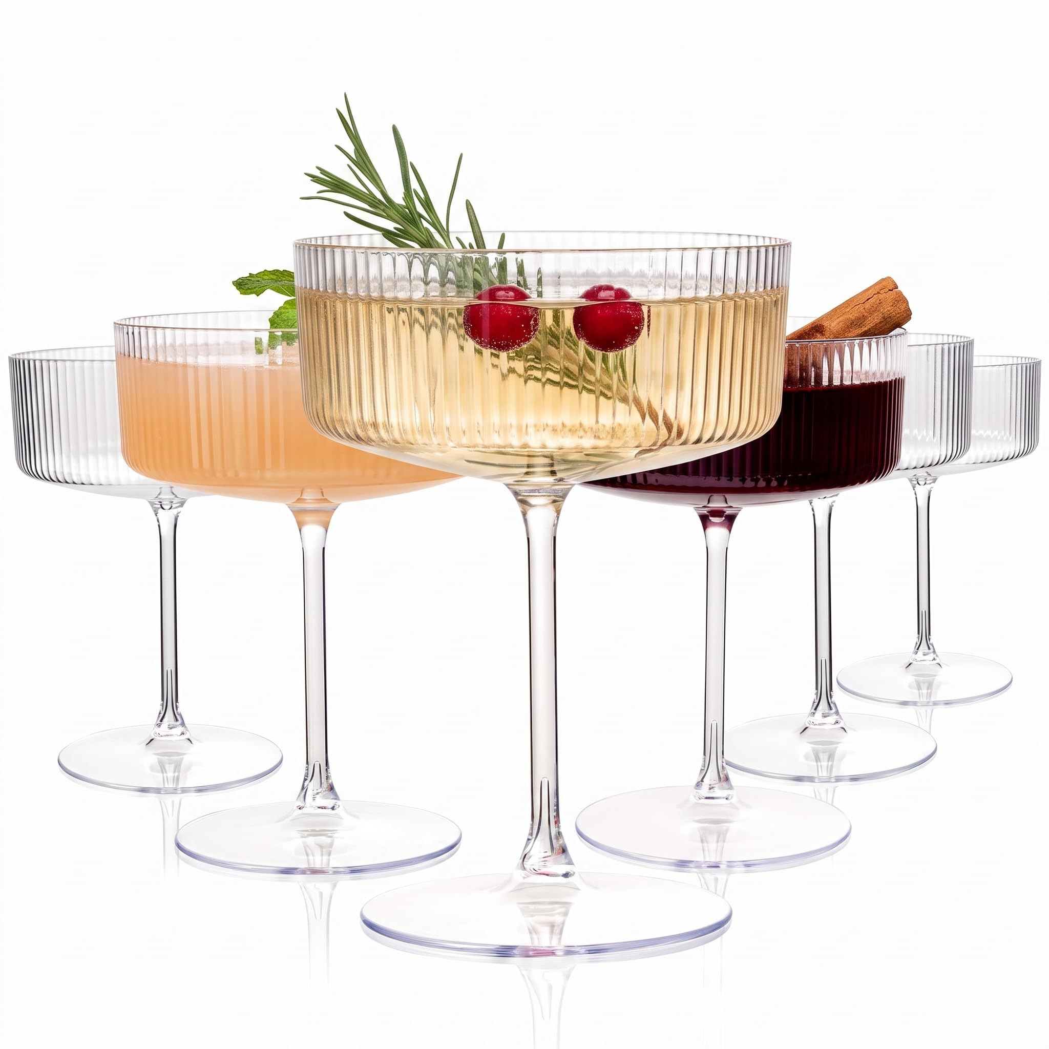 Ciaell clear pack of 12 martini glasses showing elegant presentation benefit