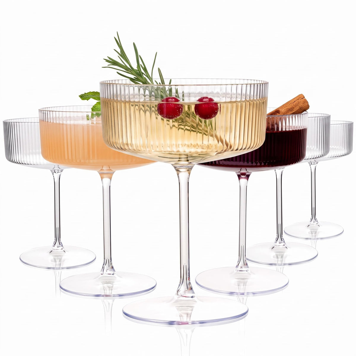 Ciaell clear pack of 12 martini glasses showing elegant presentation benefit