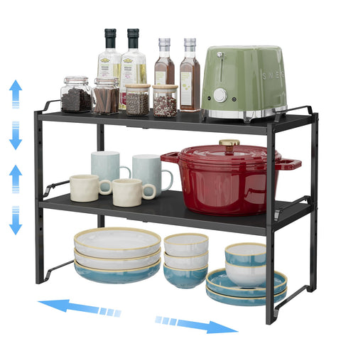 Cidaziya front view showing both shelves and included hardware for quick setup