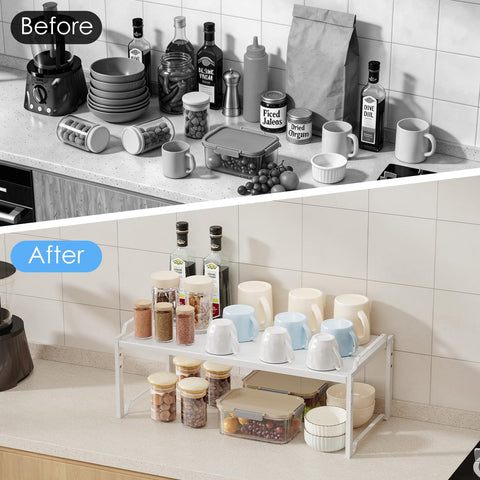 Cidaziya lifestyle image of an organized kitchen counter showing tidy pantry and accessible items