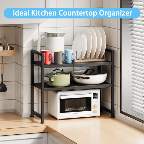 Cidaziya with microwave on top creates extra counter space benefit