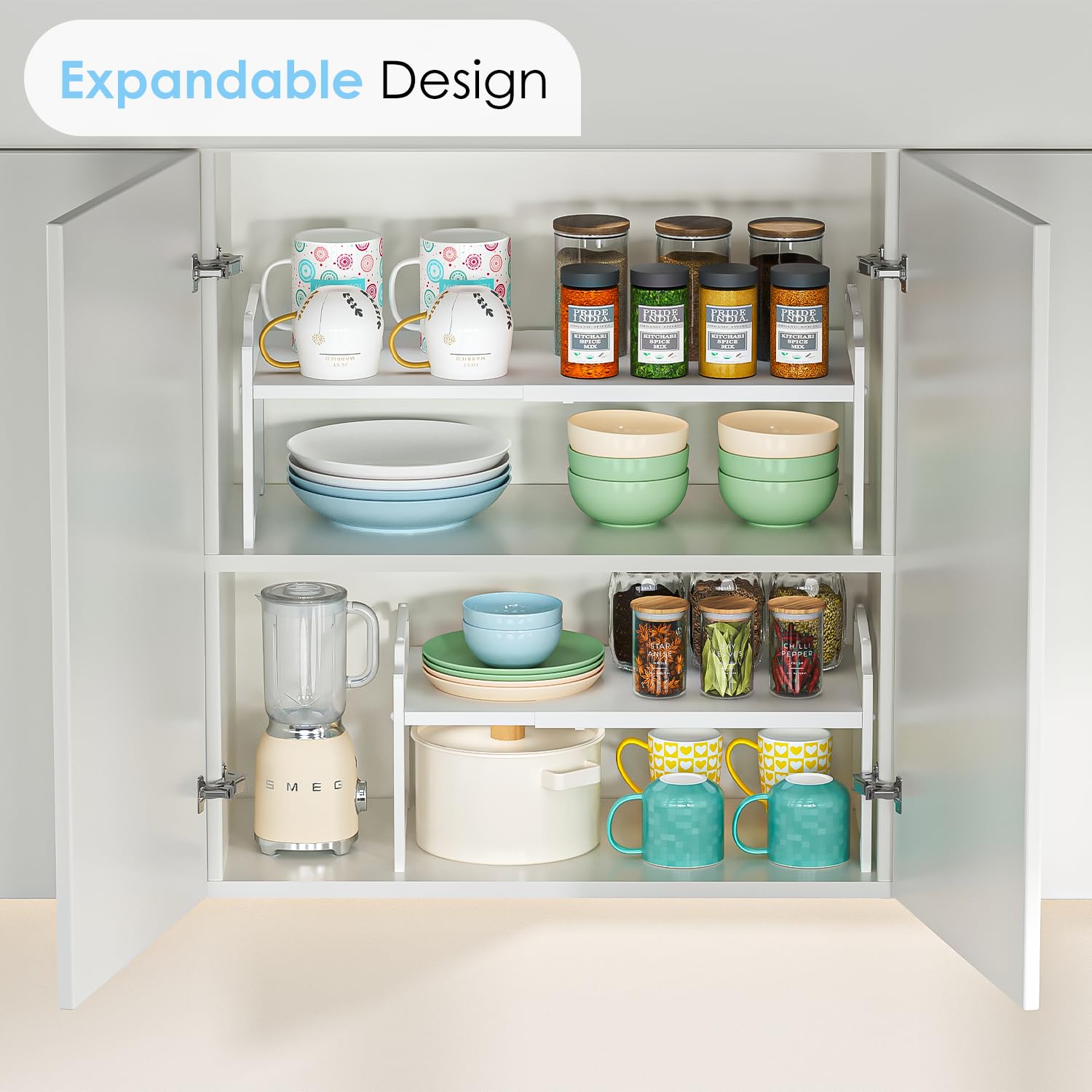 Cidaziya installed under kitchen island showing hidden storage and improved countertop organization